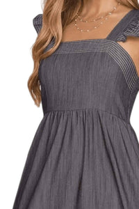 She + Sky - Square Neckline Midi Dress