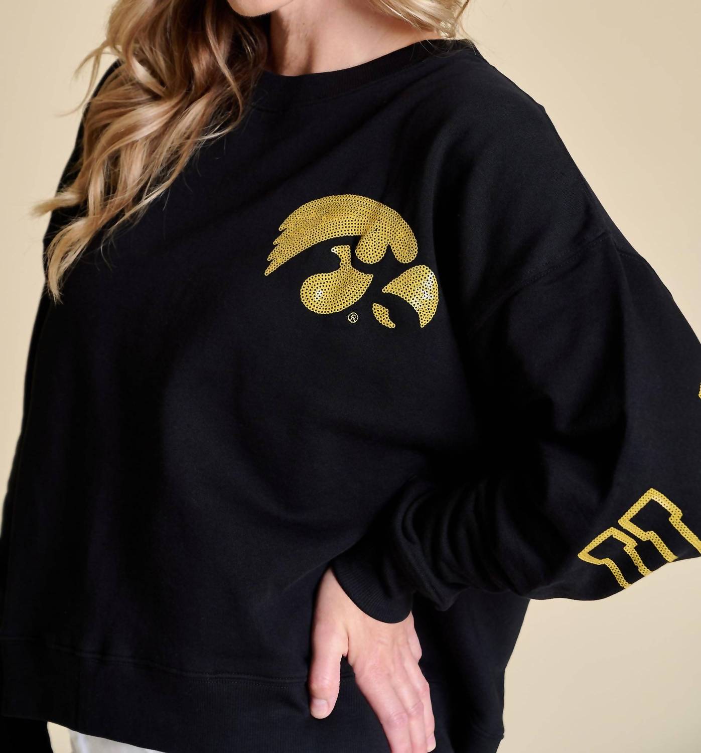 Stewart Simmons - Sequin Boxy Iowa Sweatshirt