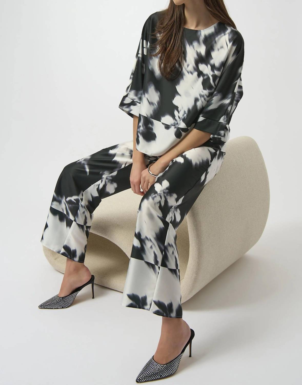 Joseph Ribkoff - Floral Satin Wide Leg Pants