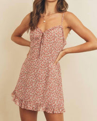 Dress Forum - Dina Floral Mini Dress With Keyhole Detail