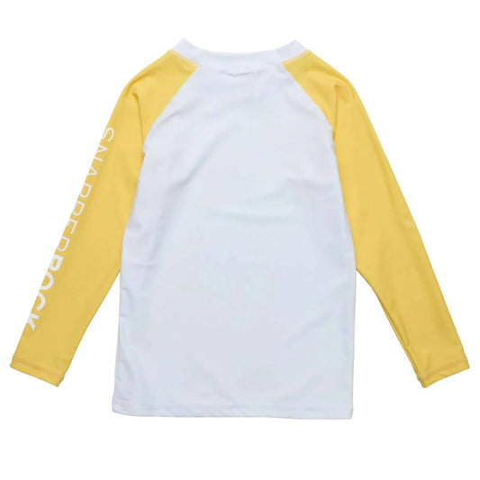 Snapper Rock - Boys White Sustainable Long Sleeve Rash Top