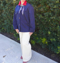 Ines de la Fressange Women's Melchior Jacket in navy - women's jacket - detail view