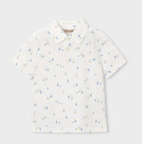 Mayoral - Boy's Short Sleeve Mini Sailboats Polo Shirt