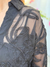 Esqualo - Flower Embroidery Modal Top