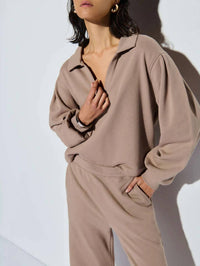 Nation Ltd - Blake Collared V Neck Sweatshirt