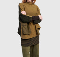ALEMBIKA Urban Sah Quilted Pullover Sweater in khaki - women's sweater - view 4