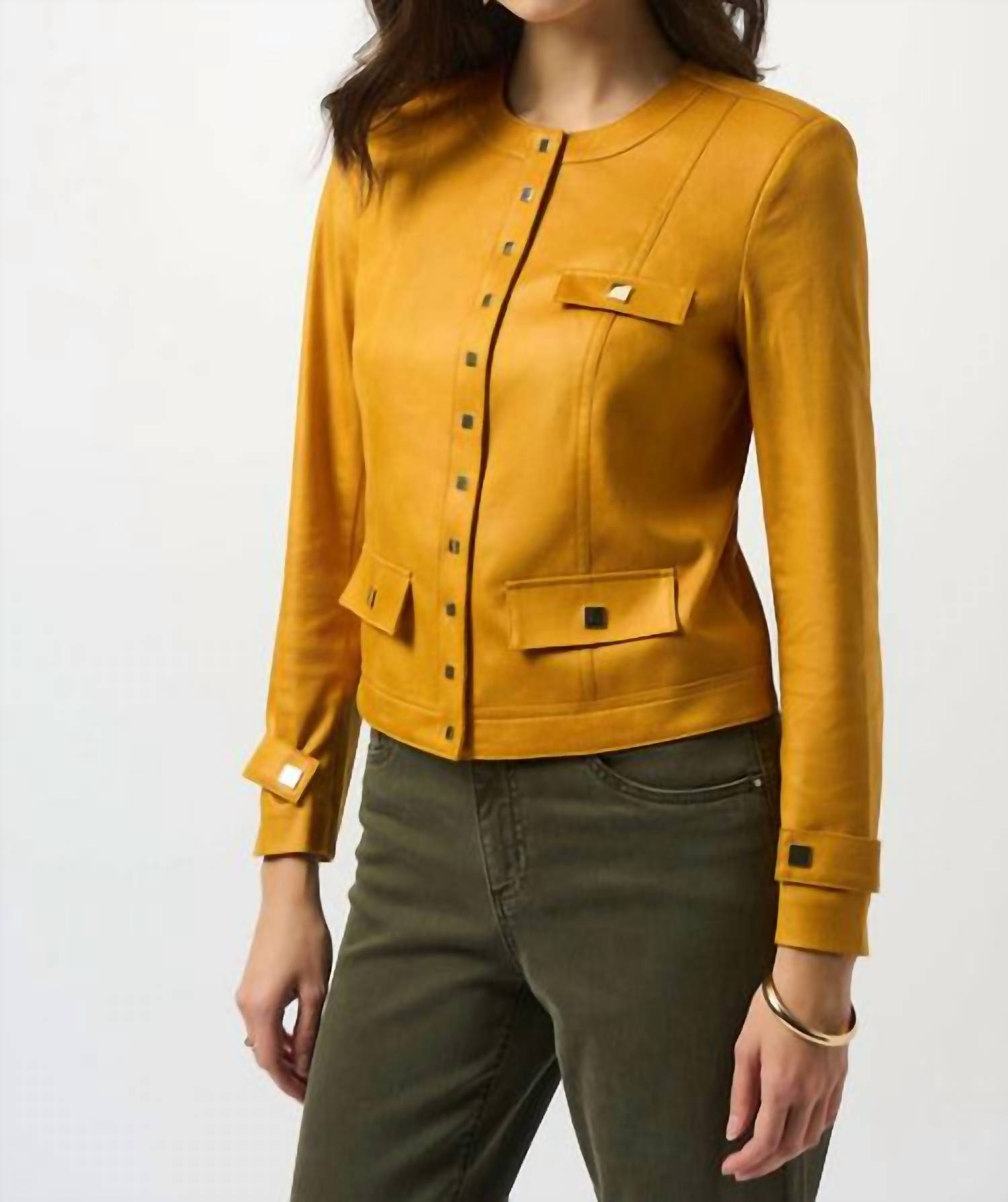Joseph Ribkoff - Foiled Faux Suede Jacket