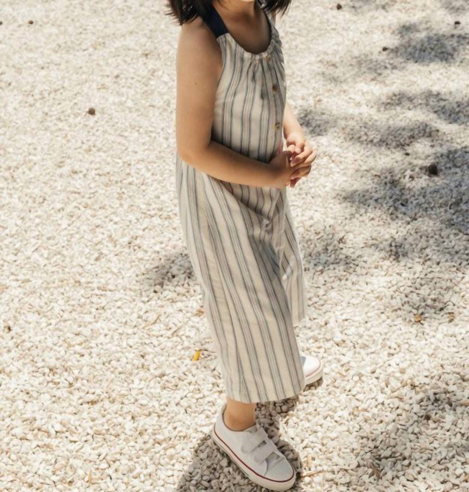 Laranjinha - Girl's Striped Dungarees