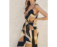 Dress Forum - Printed Surplice Wide Leg Jumpsuit