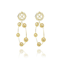 Georgina Jewelry - Women's Flower Sphere Hoops Earrings
