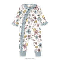 Tesa Babe - Baby Girl Mother Nature Zippered Long Sleeve Romper
