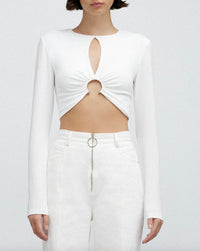 SIGNIFICANT OTHER Audrey Top in white - women's long sleeve top