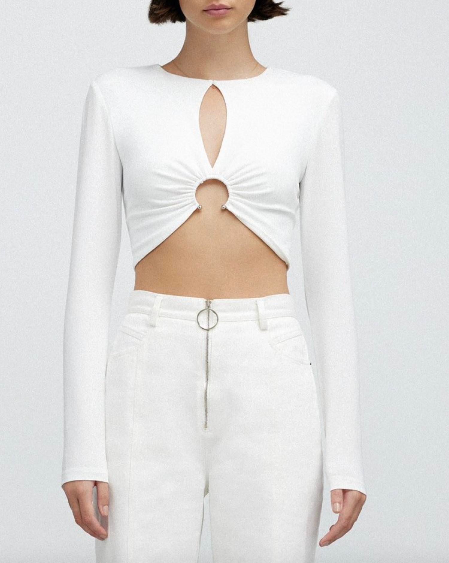 SIGNIFICANT OTHER Audrey Top in white - women's long sleeve top