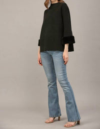 Fate - Annie Fur Sleeve Detail Sweater Top