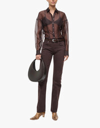 Staud - Aida Sheer Silk Organza Top