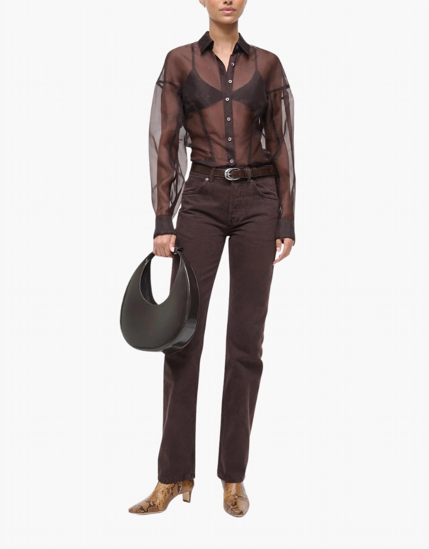 Staud - Aida Sheer Silk Organza Top