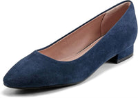 ROCKPORT Women's Tessa Pointy Toe Dress Shoes in navy suede - women's flats