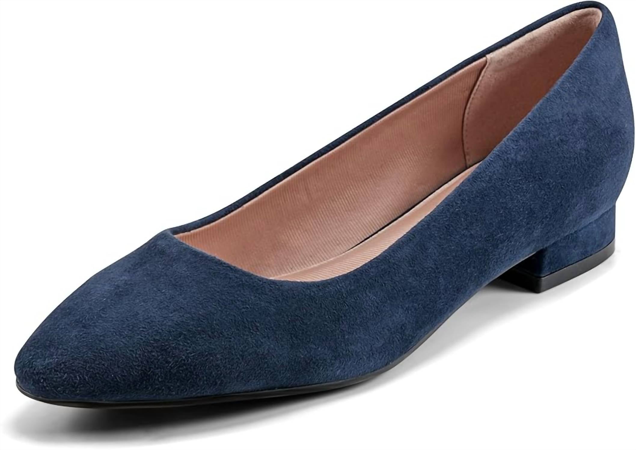 ROCKPORT Women's Tessa Pointy Toe Dress Shoes in navy suede - women's flats