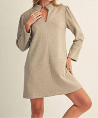 Jodifl - Herringbone Pattern Mini Shift Dress