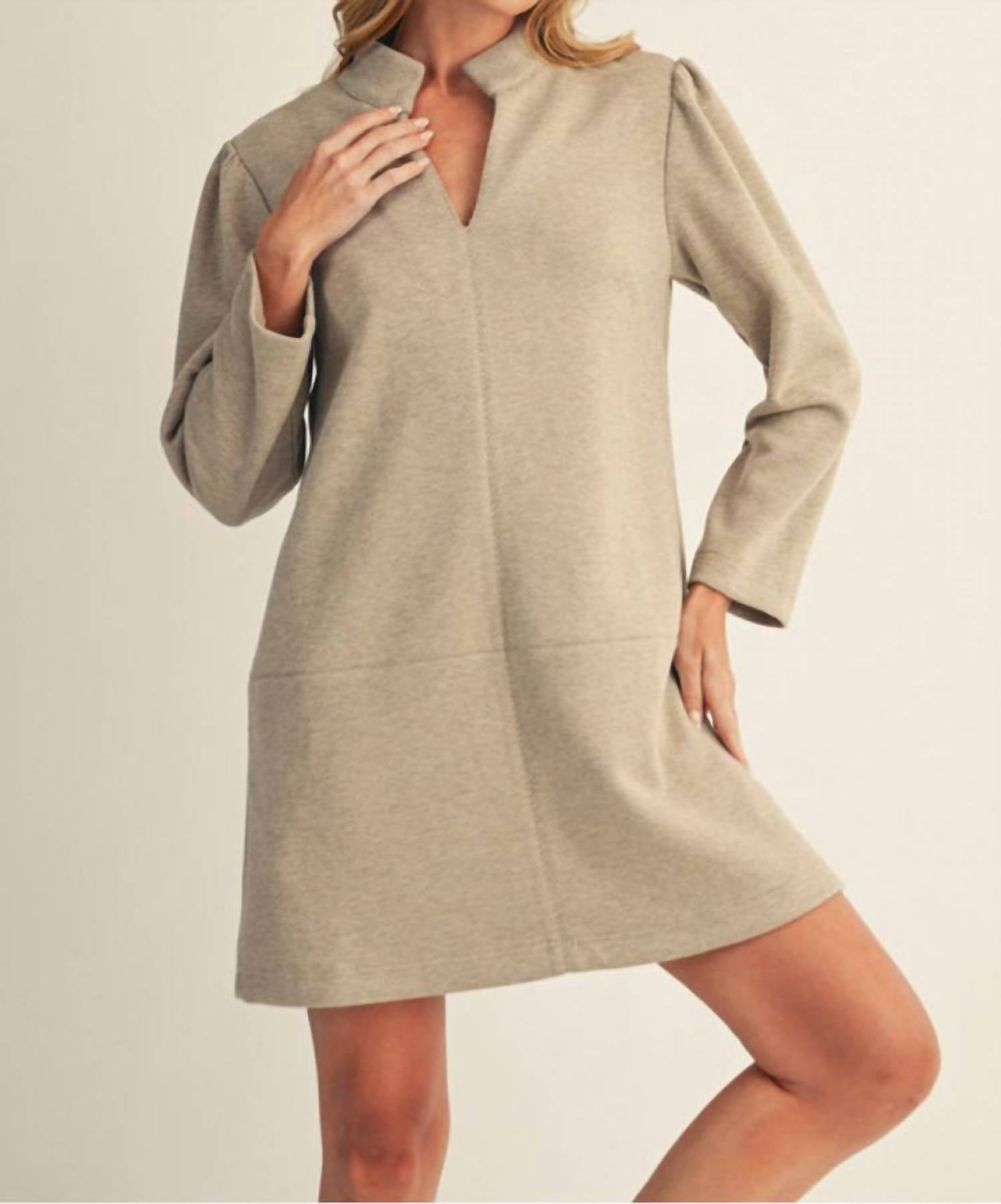 Jodifl - Herringbone Pattern Mini Shift Dress