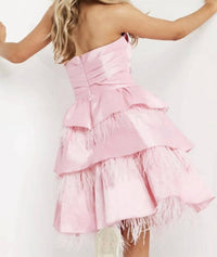Jovani - Fit And Flare Ruffle Skirt Dress