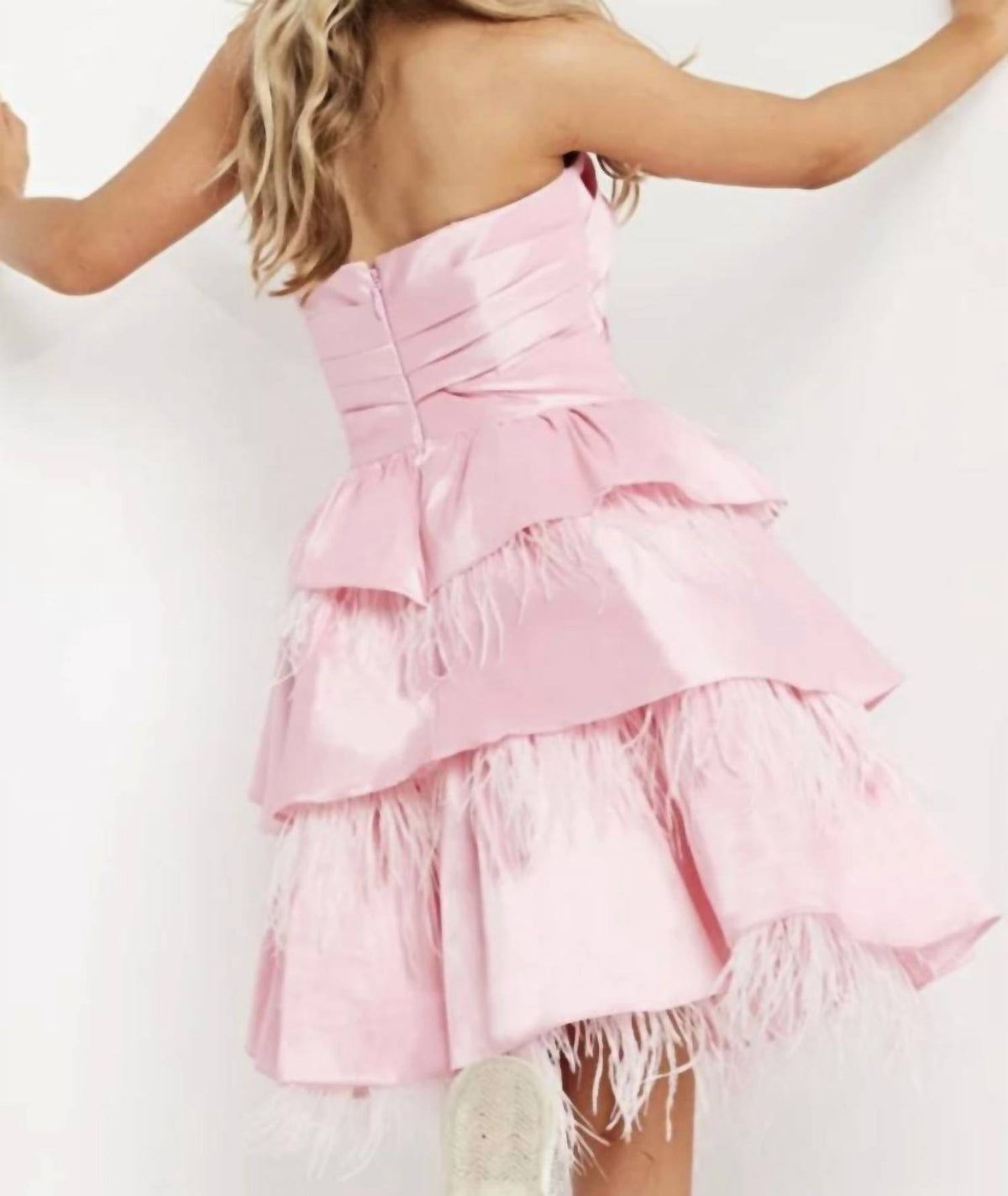 Jovani - Fit And Flare Ruffle Skirt Dress