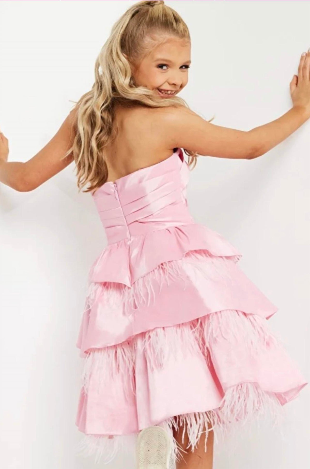Jovani - Fit And Flare Ruffle Skirt Dress