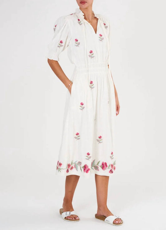 M.A.B.E. - Tila Embroidered Midi Dress