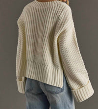 Panache Apparel - Knit Cropped Button Up Cardigan Top