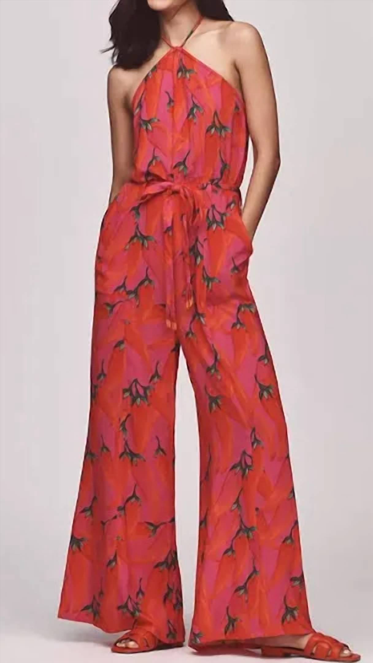 Farm Rio - Print Halter Jumpsuit