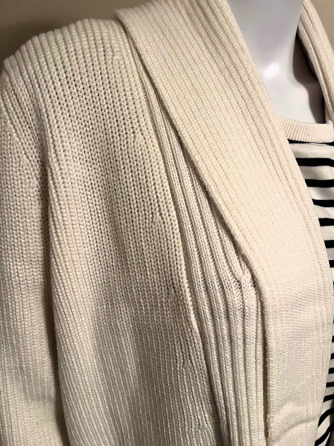 SKIES ARE BLUE Women's Open Front Cardigan Cardigan in off white - women's cardigan - detail view