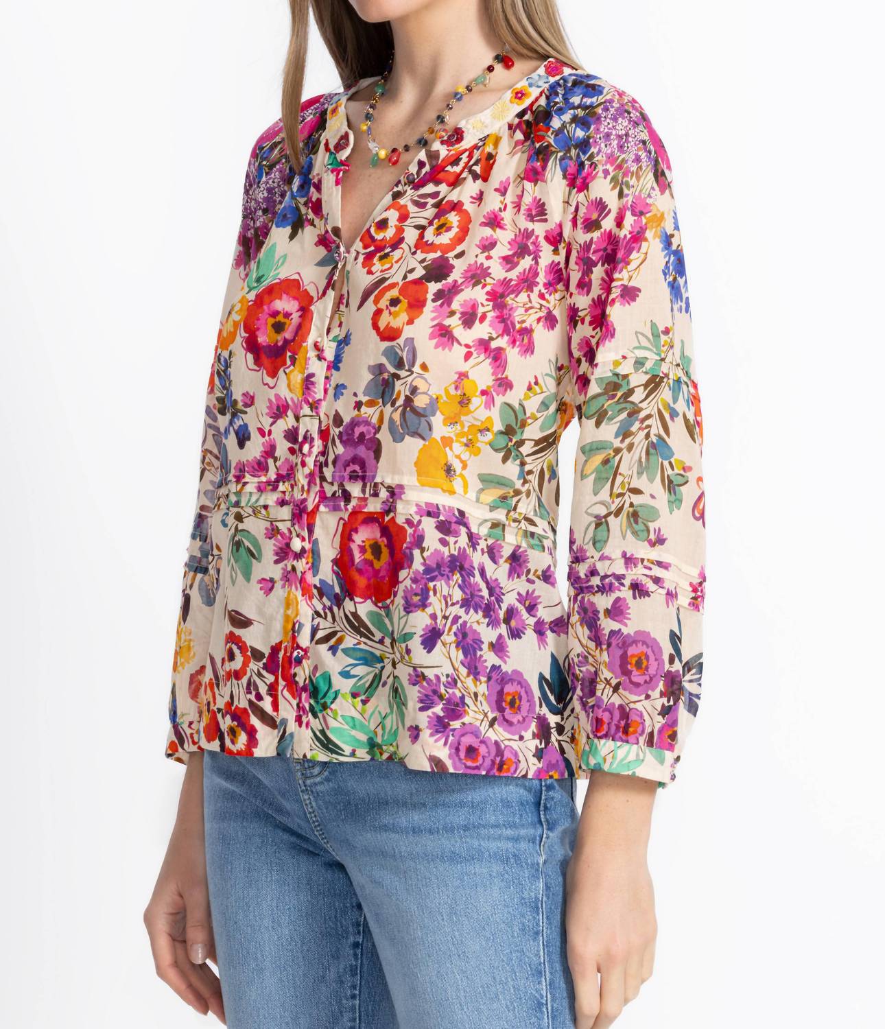 Johnny Was - RAGLAN PINTUCK BLOUSE