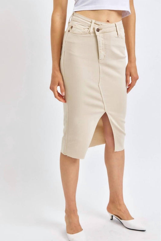 Judy Blue - High Waist Front Slit Denim Skirt
