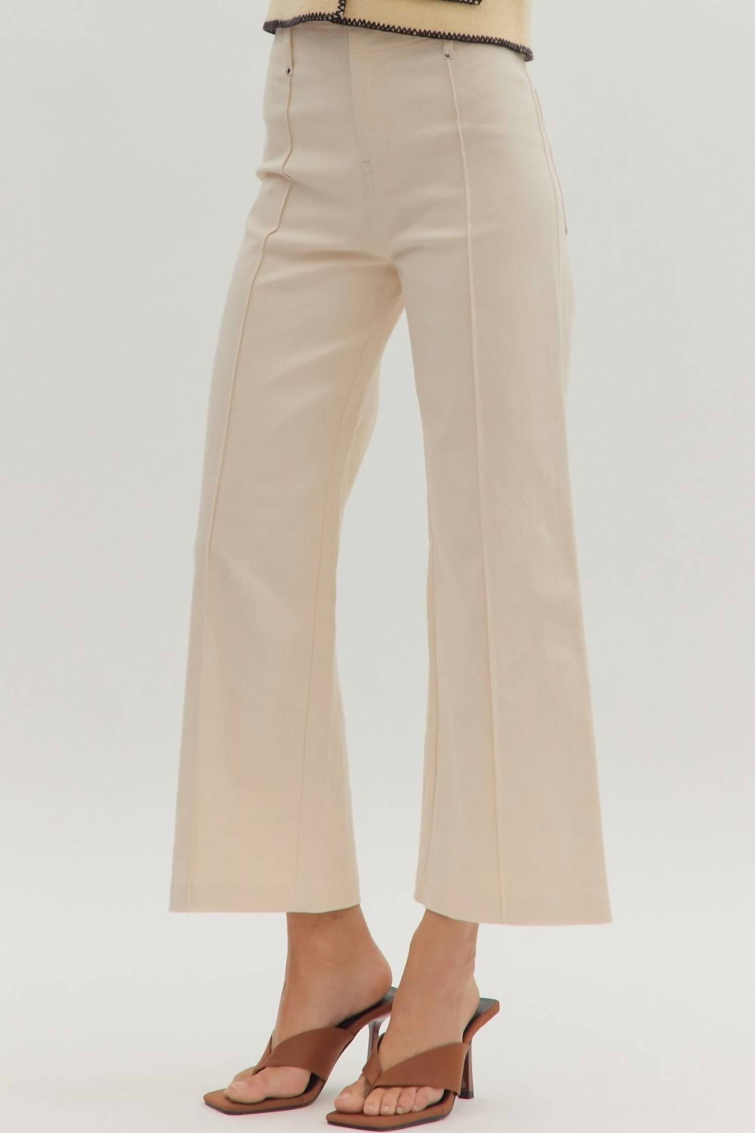 Entro - High Rise Wide Leg Trousers