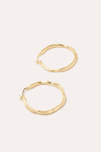 Completedworks - Women's Furrowed Vermeil Twisted Hoop Earrings