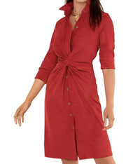 GRETCHEN SCOTT Ultra Suede Twist And Shout Mini Dress in red - women's dress