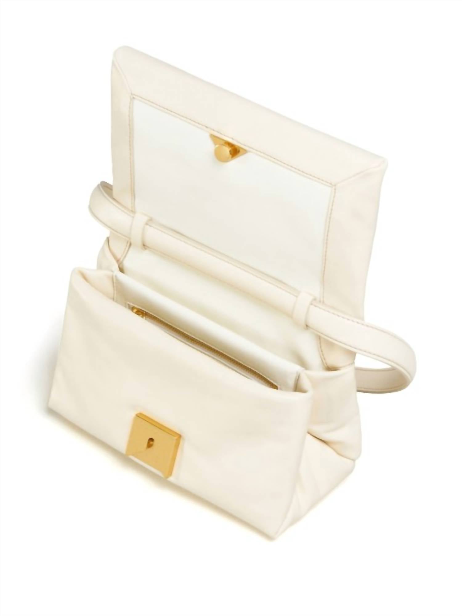 MARNI Women's Prisma Puffball Leather Shoulder Bag in ivory - women's bag - alternate view