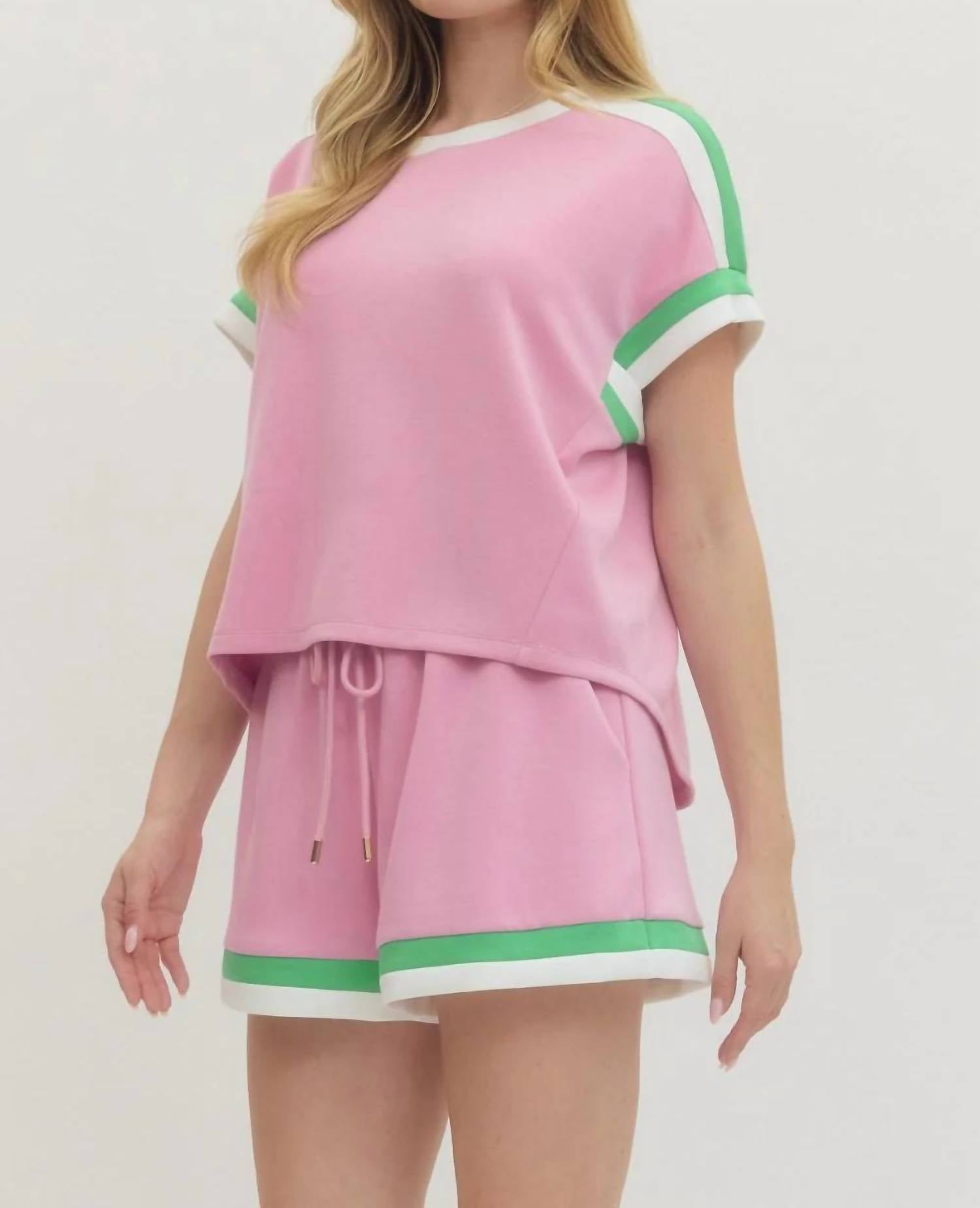 Entro - Sporty Chic Contrast Lounge Shorts