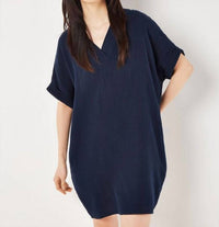 Apricot - Textured Cotton Oversized T-shirt Dress
