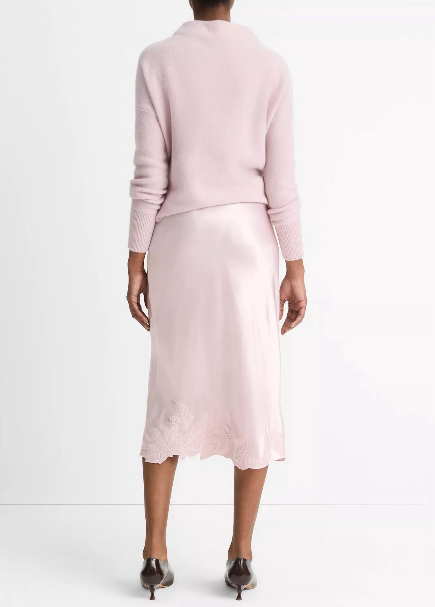 Vince - Cut Out Hem Slip Midi Skirt