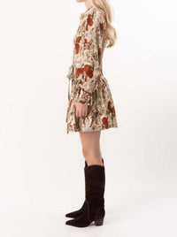 Ulla Johnson - Simona Etched Indienne Floral Silk Long Sleeve Mini Dress