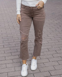 Grace And Lace - Mel's Favorite Straight Leg Cropped Denim Jeans