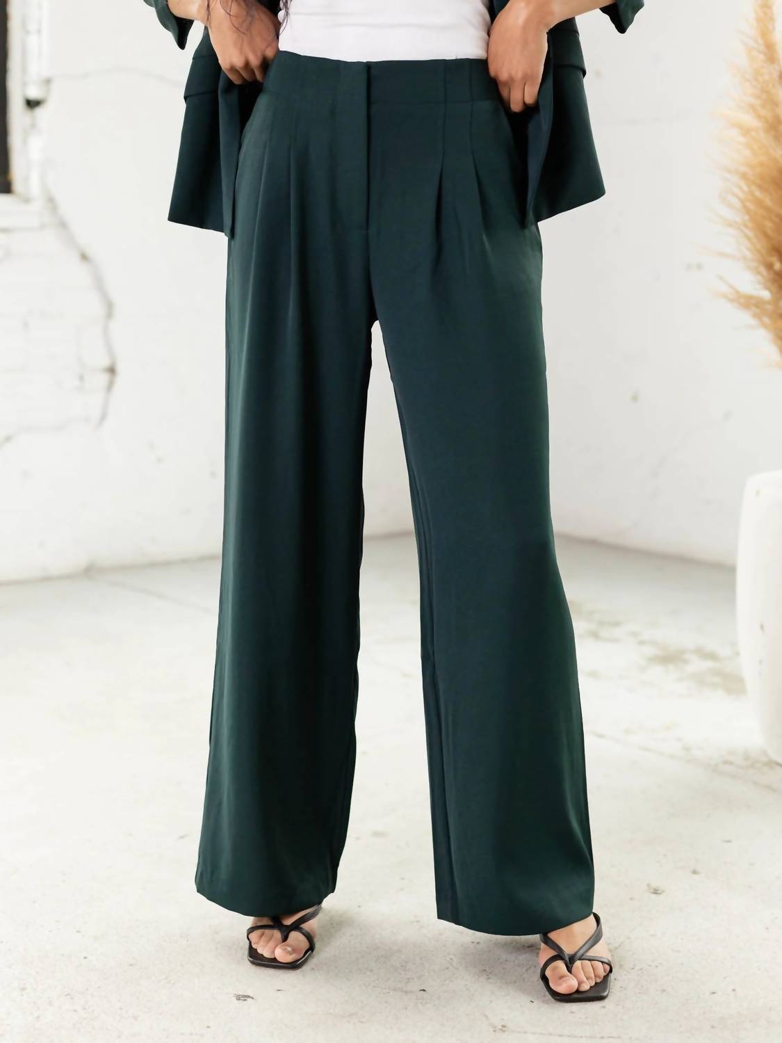 Skies Are Blue - Bond Street Wide Leg Trouser Pants