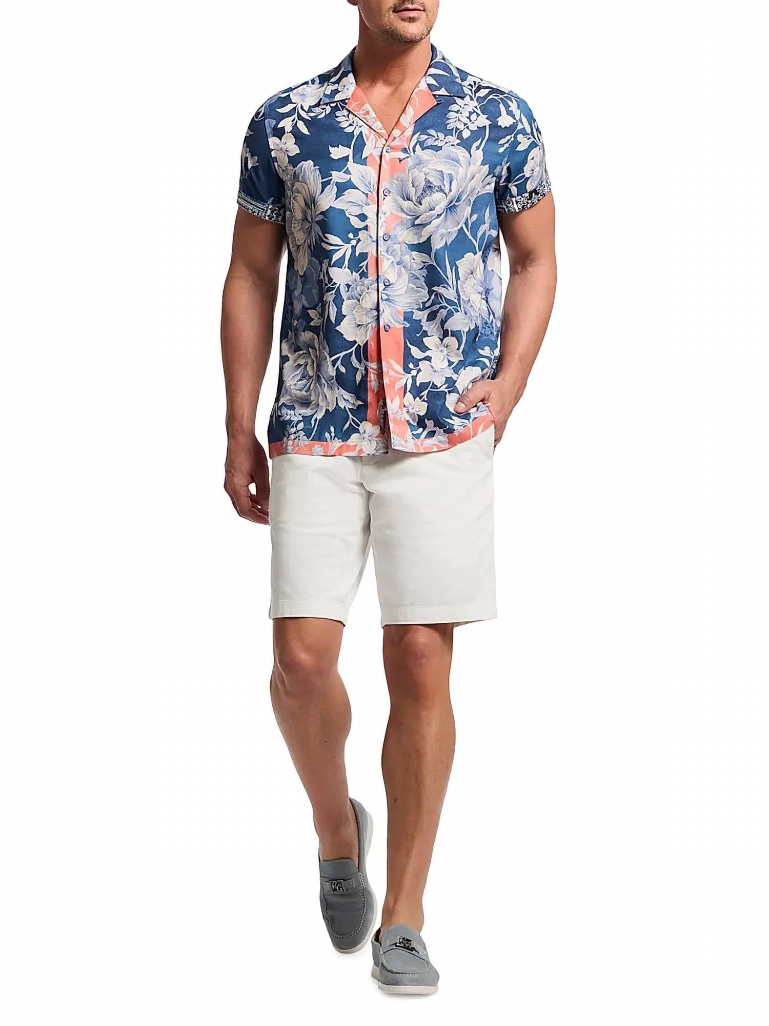 Robert Graham Men’s Floral Button-down Shirt in blue - men's shirt - view 4