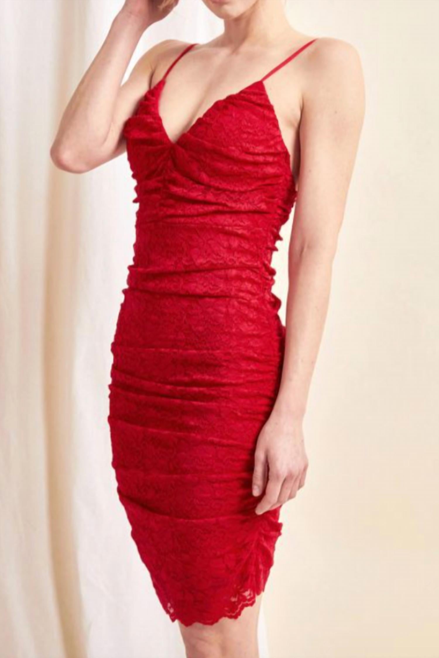 Red Lace Mini Dress