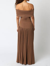 Olivaceous - Drop Waist Maxi Dress