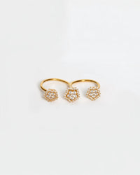 Avenue Chic - Flower Two-Finger Ring