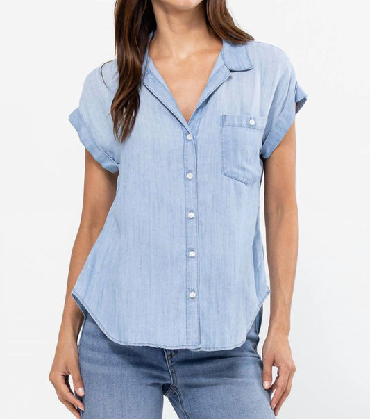 Sneak Peek - CUFFED SLEEVE TENCEL BUTTON UP SHIRT