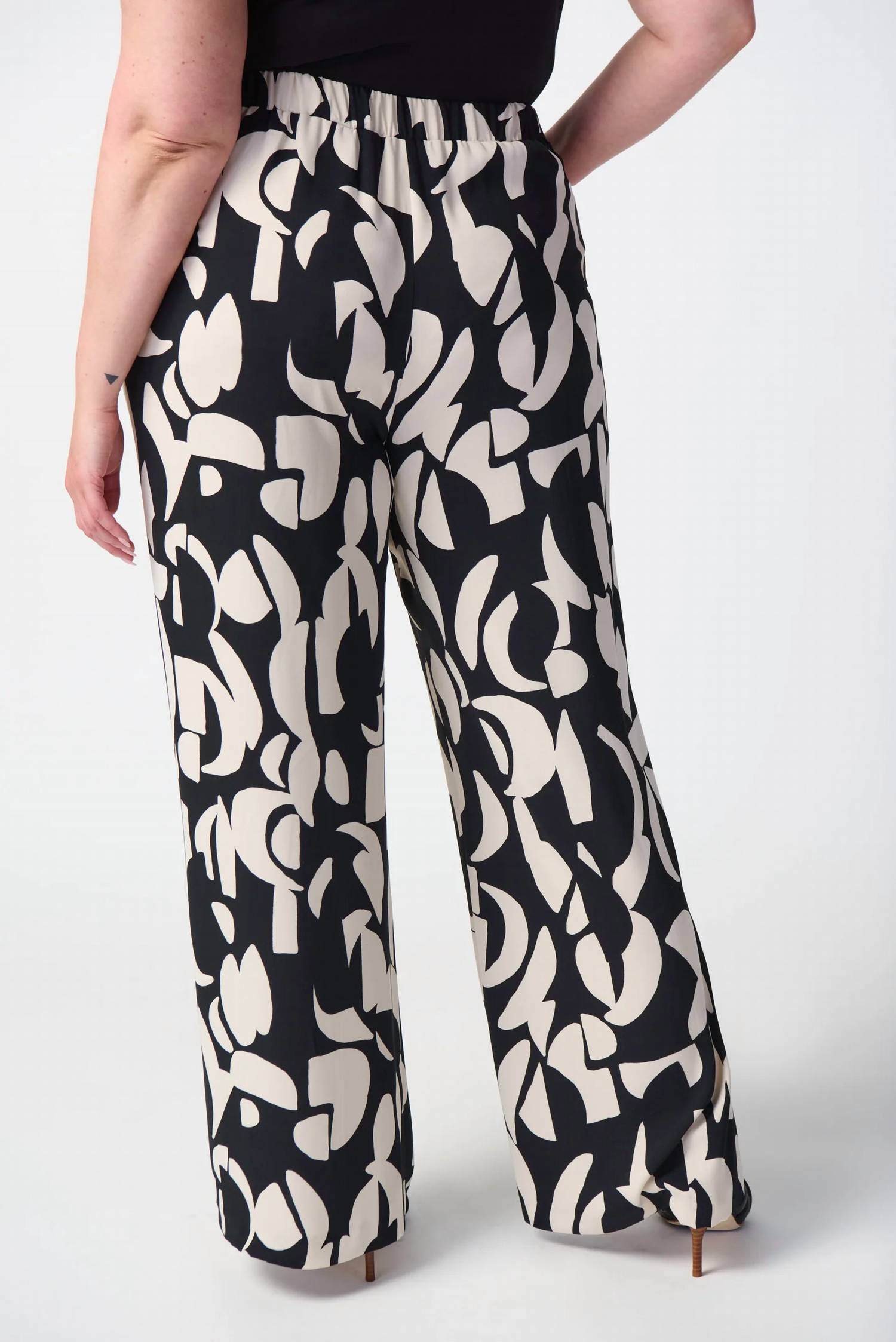 Joseph Ribkoff - Abstract Print Wide-leg Pants