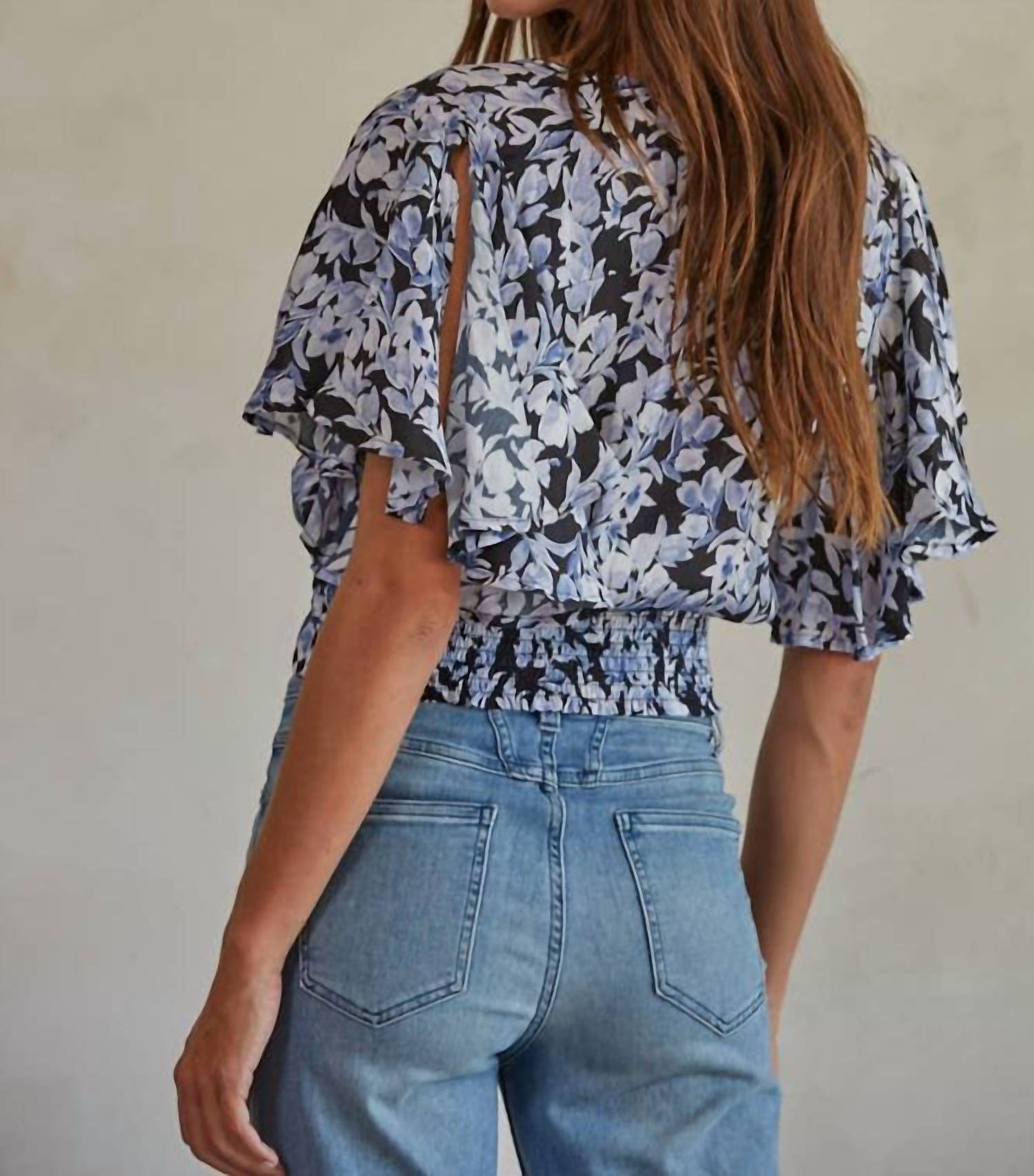 By Together - Woven Floral V-neck Top